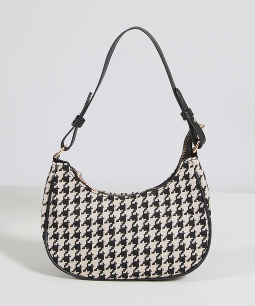 Julia Boutique（ジュリアブティック）の「千鳥格子柄ハーフムーンバッグ/22576（ハンドバッグ・レディース・ブラック・ONE）」の7枚目の写真