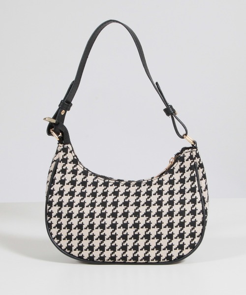 Julia Boutique（ジュリアブティック）の「千鳥格子柄ハーフムーンバッグ/22576（ハンドバッグ・レディース・ブラック・ONE）」の9枚目の写真