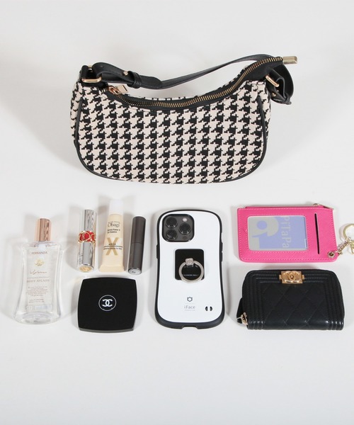 Julia Boutique（ジュリアブティック）の「千鳥格子柄ハーフムーンバッグ/22576（ハンドバッグ・レディース・ブラック・ONE）」の18枚目の写真