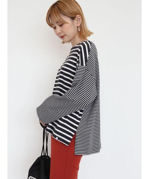 AMERICAN HOLIC(アメリカンホリック)の「ボーダー違いカットプルオーバー(Tシャツ/カットソー・レディース・ブラック/グレー/オレンジ/ミント・M/L)」の12枚目の写真