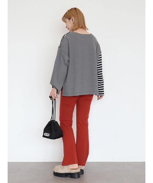 AMERICAN HOLIC(アメリカンホリック)の「ボーダー違いカットプルオーバー(Tシャツ/カットソー・レディース・ブラック/グレー/オレンジ/ミント・M/L)」の9枚目の写真