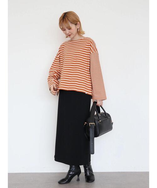 AMERICAN HOLIC(アメリカンホリック)の「ボーダー違いカットプルオーバー(Tシャツ/カットソー・レディース・ブラック/グレー/オレンジ/ミント・M/L)」の8枚目の写真