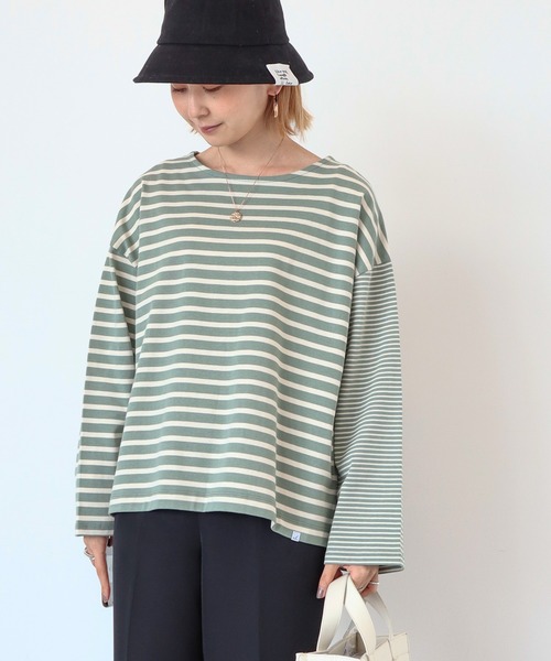 AMERICAN HOLIC(アメリカンホリック)の「ボーダー違いカットプルオーバー(Tシャツ/カットソー・レディース・ブラック/グレー/オレンジ/ミント・M/L)」の3枚目の写真