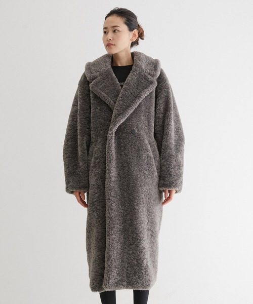 NERGY（ナージー）の「ファーコクーンコート（チェスターコート・レディース・チャコールグレー/イエロー・FREE）」の11枚目の写真