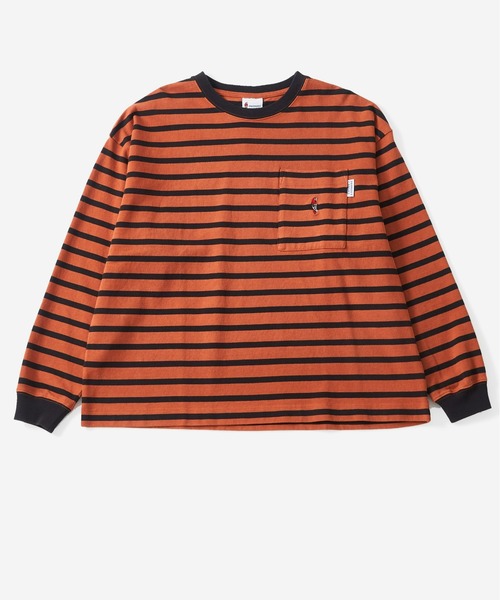 PARROTT CANVAS(パロットキャンバス)の「PARROTT CANVAS/パロットキャンバス ポケットボーダーロングスリーブTシャツ(Tシャツ/カットソー・レディース・ホワイト×ネイビー/その他・S/M/L)」の2枚目の写真