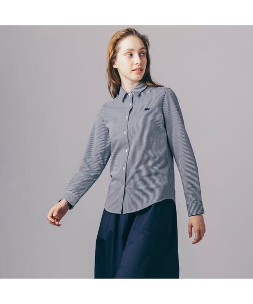 LACOSTE（ラコステ）の「ストライプニットシャツ（シャツ/ブラウス 