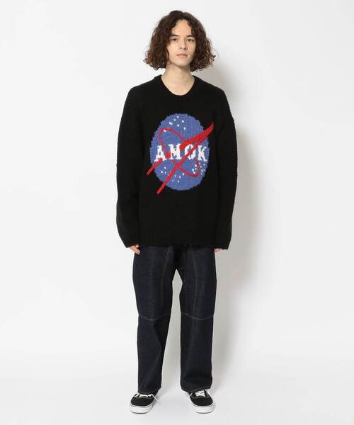 L.H.P Private Brand(エルエイチピープライベートブランド)の「【別注】amok /アモク/NASA KNIT(ニット/セーター・メンズ・ブルー/ブラック/パープル・F)」の15枚目の写真