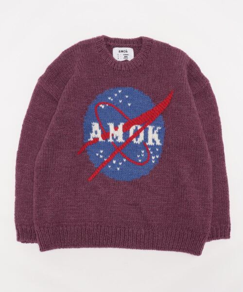 L.H.P Private Brand(エルエイチピープライベートブランド)の「【別注】amok /アモク/NASA KNIT(ニット/セーター・メンズ・ブルー/ブラック/パープル・F)」の7枚目の写真