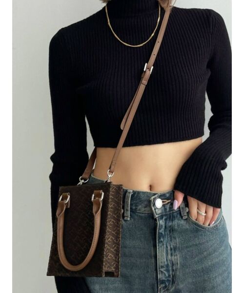 EMODA（エモダ）の「ジャガードロゴバッグ（ハンドバッグ・レディース・ブラック/その他/ブルー・FREE）」の3枚目の写真