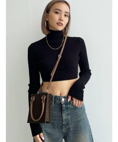 EMODA（エモダ）の「ジャガードロゴバッグ（ハンドバッグ・レディース・ブラック/その他/ブルー・FREE）」の5枚目の写真