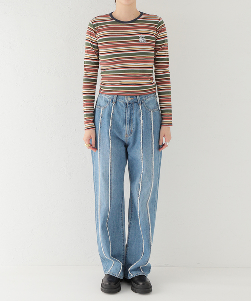 【美品】crown stripe jersey L/S top カットソー セール】【HUF / ハフ】 CROWN STRIPE JERSEY L/S TOP