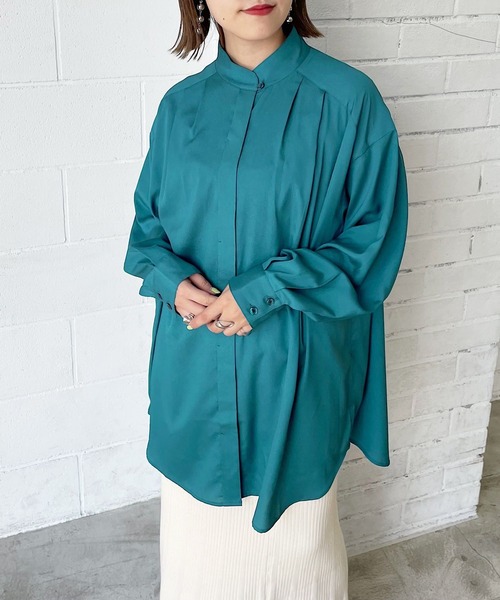 PAGEBOY（ページボーイ）の「ハイネックチュニックブラウス（シャツ/ブラウス・レディース・ターコイズブルー/ブラック/オフホワイト・FREE）」の10枚目の写真