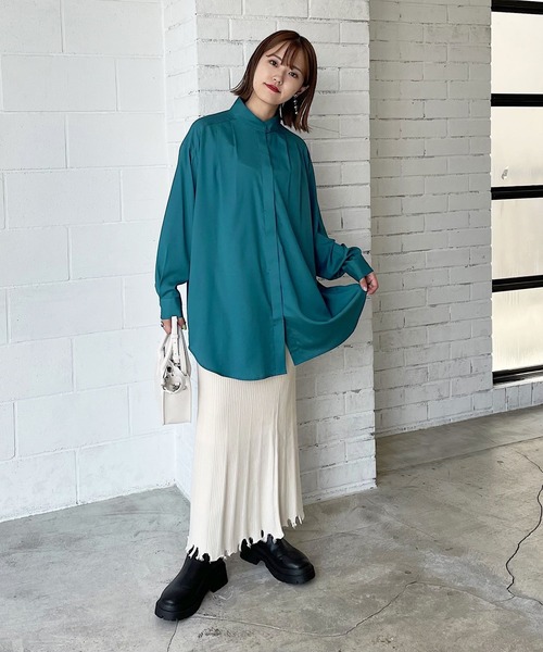 PAGEBOY（ページボーイ）の「ハイネックチュニックブラウス（シャツ/ブラウス・レディース・ターコイズブルー/ブラック/オフホワイト・FREE）」の15枚目の写真