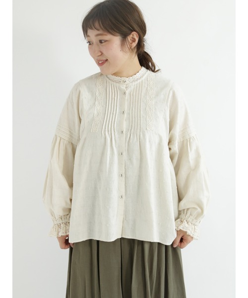 Samansa Mos2(サマンサ モスモス)の「ドビーレースブラウス(シャツ/ブラウス・レディース・ブラック/キナリ・フリ-)」の9枚目の写真