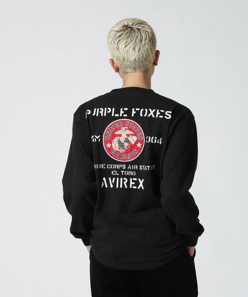 AVIREX（アヴィレックス）の「PURPLE FOXES LONG SLEEVE T-SHIRT / パープル フォックス 長袖 Tシャツ / AVIREX /アヴィレックス（Tシャツ/カットソー・メンズ・オレンジ/ホワイト/ブラック・2XL/L/M/XL）」の4枚目の写真
