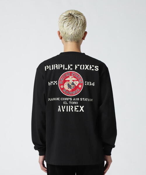 AVIREX（アヴィレックス）の「PURPLE FOXES LONG SLEEVE T-SHIRT / パープル フォックス 長袖 Tシャツ / AVIREX /アヴィレックス（Tシャツ/カットソー・メンズ・オレンジ/ホワイト/ブラック・2XL/L/M/XL）」の7枚目の写真