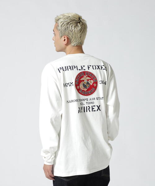 AVIREX（アヴィレックス）の「PURPLE FOXES LONG SLEEVE T-SHIRT / パープル フォックス 長袖 Tシャツ / AVIREX /アヴィレックス（Tシャツ/カットソー・メンズ・オレンジ/ホワイト/ブラック・2XL/L/M/XL）」の15枚目の写真