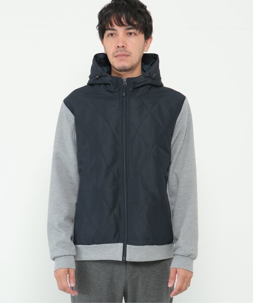 ikka(イッカ)の「sorona(R) コンビ中綿ジップパーカー(ブルゾン・メンズ・ネイビー/ブラック・L/XL/M/S)」の5枚目の写真