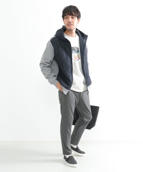 ikka(イッカ)の「sorona(R) コンビ中綿ジップパーカー(ブルゾン・メンズ・ネイビー/ブラック・L/XL/M/S)」の17枚目の写真