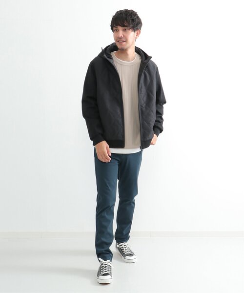 ikka(イッカ)の「sorona(R) コンビ中綿ジップパーカー(ブルゾン・メンズ・ネイビー/ブラック・L/XL/M/S)」の19枚目の写真