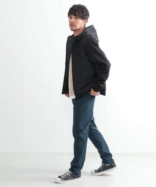 ikka(イッカ)の「sorona(R) コンビ中綿ジップパーカー(ブルゾン・メンズ・ネイビー/ブラック・L/XL/M/S)」の20枚目の写真