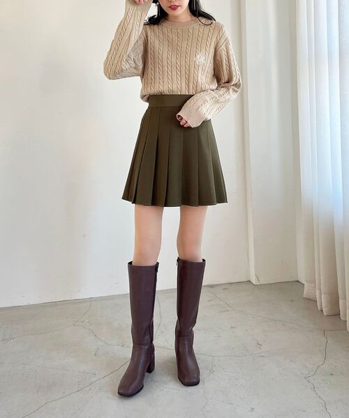 MAJESTIC LEGON（マジェスティックレゴン）の「プリーツミニスカパン（その他パンツ・レディース・ベージュ/カーキオリーブ/ブラック・MEDIUM）」の4枚目の写真