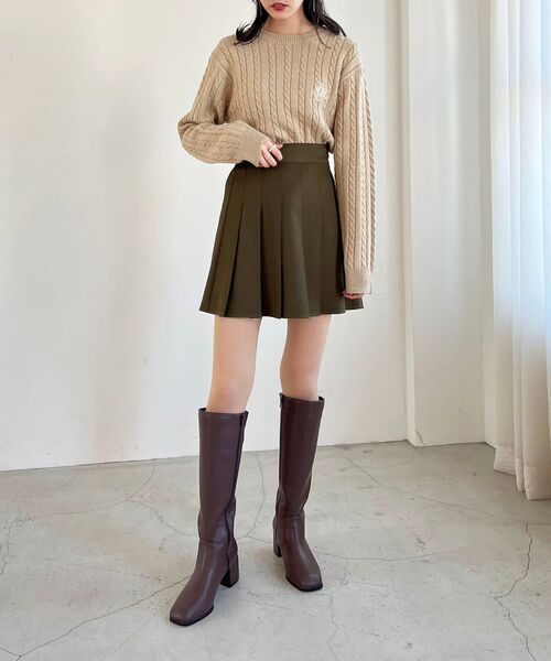 MAJESTIC LEGON（マジェスティックレゴン）の「プリーツミニスカパン（その他パンツ・レディース・ベージュ/カーキオリーブ/ブラック・MEDIUM）」の5枚目の写真