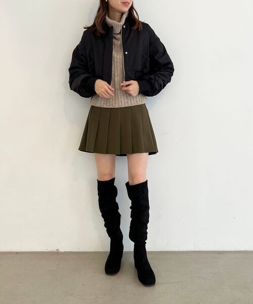 MAJESTIC LEGON（マジェスティックレゴン）の「プリーツミニスカパン（その他パンツ・レディース・ベージュ/カーキオリーブ/ブラック・MEDIUM）」の9枚目の写真