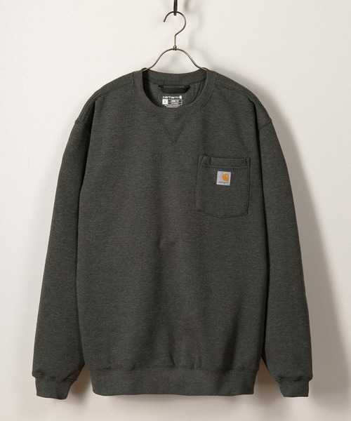 Carhartt（カーハート）の「【Carhartt/カーハート】ルーズフィットピスネームポケット付スウェット/プルオーバー/ビッグシルエット/裏起毛（スウェット・メンズ・チャコールグレー/ブラック・M/L/XL）」の4枚目の写真