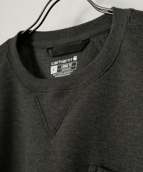 Carhartt（カーハート）の「【Carhartt/カーハート】ルーズフィットピスネームポケット付スウェット/プルオーバー/ビッグシルエット/裏起毛（スウェット・メンズ・チャコールグレー/ブラック・M/L/XL）」の6枚目の写真