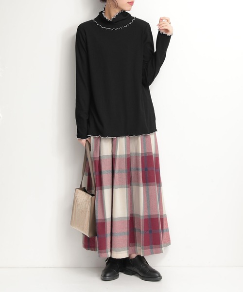 osharewalker（オシャレウォーカー）の「【廃盤】『ビッグチェック柄タックスカート』（スカート・レディース・レッド/キャメル/グリーン・1/2）」の8枚目の写真