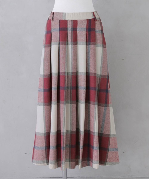 osharewalker（オシャレウォーカー）の「【廃盤】『ビッグチェック柄タックスカート』（スカート・レディース・レッド/キャメル/グリーン・1/2）」の10枚目の写真
