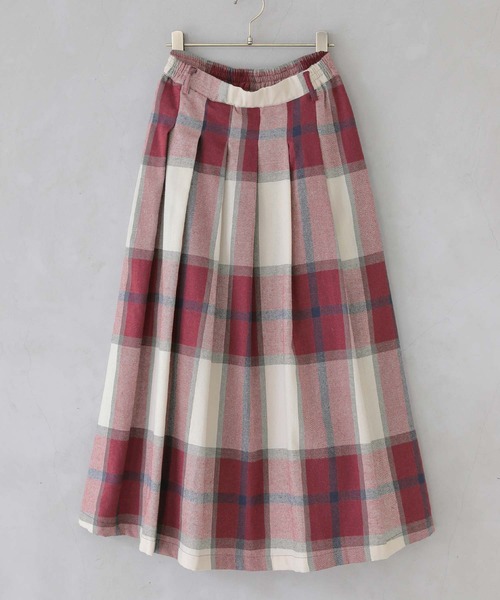osharewalker（オシャレウォーカー）の「【廃盤】『ビッグチェック柄タックスカート』（スカート・レディース・レッド/キャメル/グリーン・1/2）」の21枚目の写真