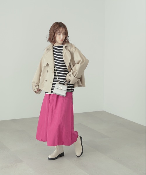 N.(N. Natural Beauty Basic)(エヌエヌナチュラルビューティーベーシック)の「◆ショートトレンチコート(トレンチコート・レディース・オフホワイト/ベージュ/ブルー・MEDIUM)」の13枚目の写真