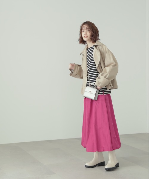 N.(N. Natural Beauty Basic)(エヌエヌナチュラルビューティーベーシック)の「◆ショートトレンチコート(トレンチコート・レディース・オフホワイト/ベージュ/ブルー・MEDIUM)」の20枚目の写真