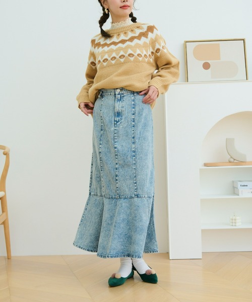 paravion（パラビオン）の「切り替えデニムマーメイドスカート（デニムスカート・レディース・ブルー・FREE）」の12枚目の写真