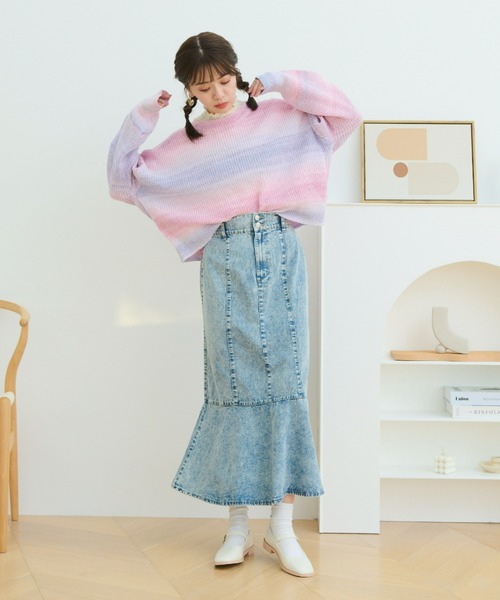 paravion（パラビオン）の「切り替えデニムマーメイドスカート（デニムスカート・レディース・ブルー・FREE）」の11枚目の写真