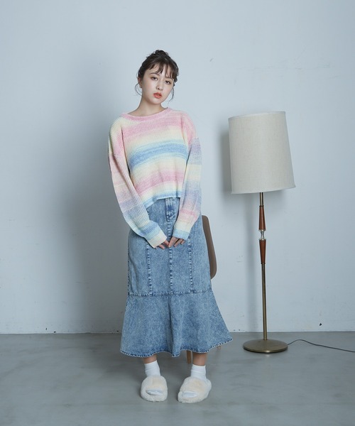 paravion（パラビオン）の「切り替えデニムマーメイドスカート（デニムスカート・レディース・ブルー・FREE）」の2枚目の写真