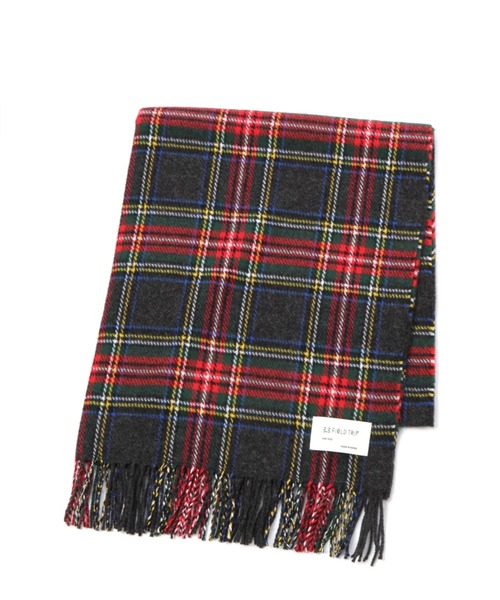 3.3 Field Trip （3.3フィールドトリップ）の「【UNISEX】3.3Field Trip／マルチチェックマフラー　2180758（マフラー・レディース・グレー/アイボリー/レッド・FREE）」の3枚目の写真