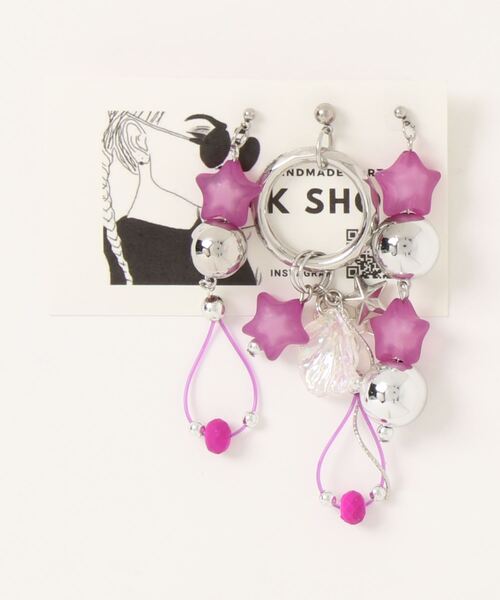 tone(トーン)の「【KKSHOP】3wayピアス(MA)(ピアス(両耳用)・レディース・レッド/ピンク/パープル・FREE)」の1枚目の写真