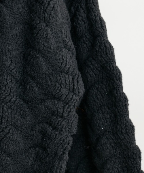 natural couture(ナチュラルクチュール)の「ぽこぽこ編み2WAYニットカーディガン(カーディガン/ボレロ・レディース・イエロー/ピンク/オフホワイト/ブラック・FREE)」の6枚目の写真