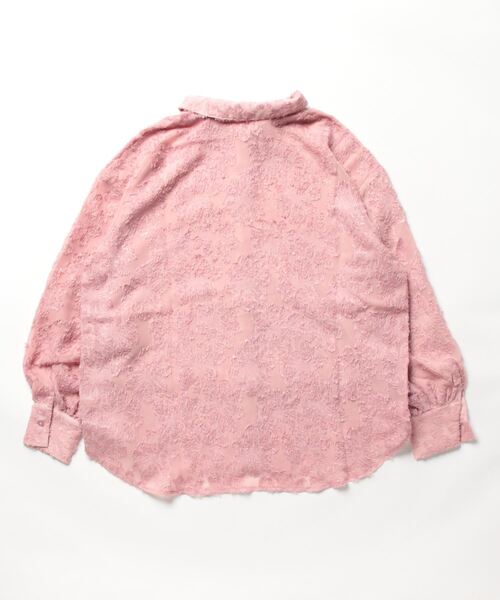 nemne store（ネンネストア）の「【低身長用サイズあり】フリンジジャガード花柄シアーシャツ（シャツ/ブラウス・レディース・ブルー/アイボリー/ピンク・SMALL/MEDIUM）」の19枚目の写真