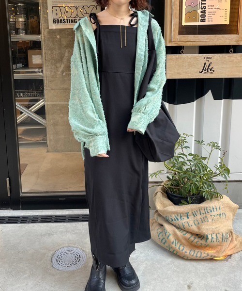 nemne store（ネンネストア）の「【低身長用サイズあり】フリンジジャガード花柄シアーシャツ（シャツ/ブラウス・レディース・ブルー/アイボリー/ピンク・SMALL/MEDIUM）」の17枚目の写真