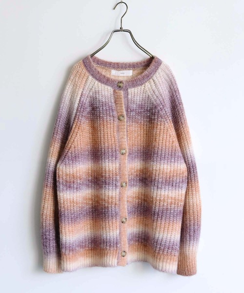 vingtrois（バントロア）の「【vingtrois】グラデーションニットカーディガン（カーディガン/ボレロ・レディース・オレンジ/アイボリー/ブルー・M）」の18枚目の写真