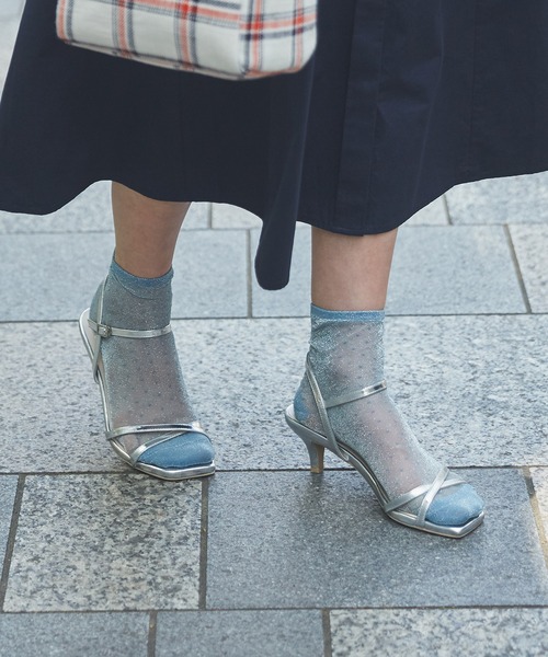 クロスストラップヒールサンダル