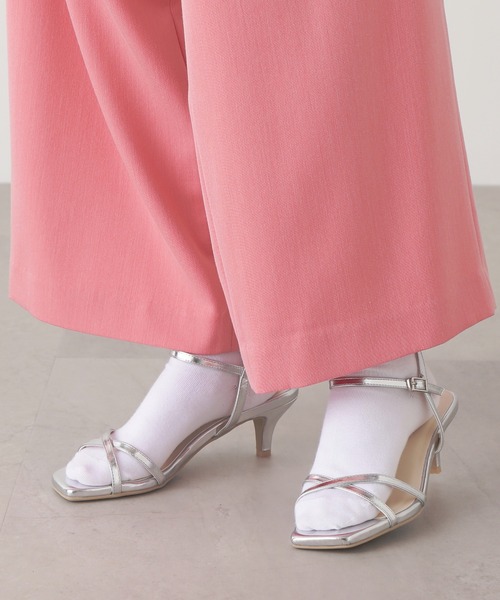 N.(N. Natural Beauty Basic)(エヌエヌナチュラルビューティーベーシック)の「◆クロスストラップヒールサンダル(サンダル・レディース・ブラック/ベージュ/シルバー・22.5/23.5/24.5)」の9枚目の写真