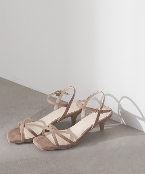 クロスストラップヒールサンダル