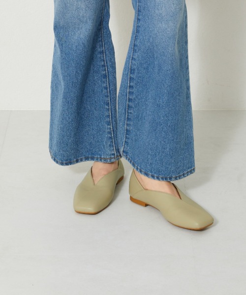 ORiental TRaffic(オリエンタルトラフィック)の「跳べるパンプス スクエアトゥバブーシュ R-3211(パンプス・レディース・ブラック/ブラック系その他/グリーン/ベージュ・33/34/35/36/37/38/39/40/41/42/43)」の4枚目の写真