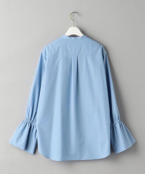 ユニバーサルティシュ美品タイプライターギャザースリーブシャツ バンドカラー BEAUTY&YOUTH UNITED ARROWS（ビューティーアンドユース