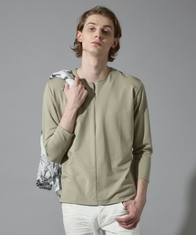 5351 POUR LES HOMMES | スリットネック八分袖プルオーバー Tシャツ(Tシャツ/カットソー)